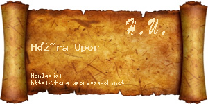 Héra Upor névjegykártya